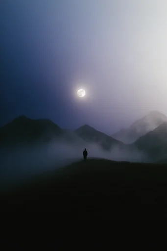 Cinematic Nocturnal Etherealism style reference image — volumetric lighting