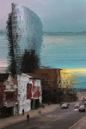 Organic Glitch Synthesis style reference image — pixel sorting