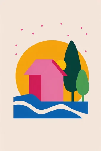 Modernist Paper Cutout style reference image — Matisse cutout style