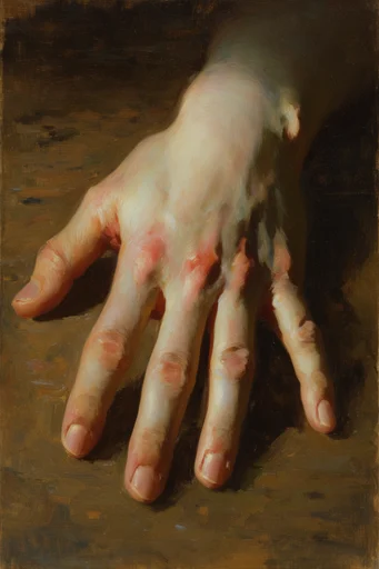 Textured Pastoral Realism style reference image — earthy color palette