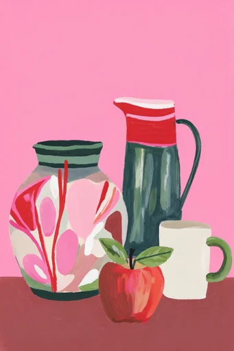 Vibrant Folk Fauvism style reference image — naive folk art illustration