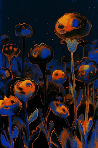 Nocturnal Cyber-Gothic Expressionism style reference image — analog horror