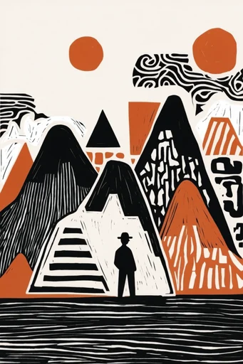 Graphic Naive Ink style reference image — minimalist black ink illustration