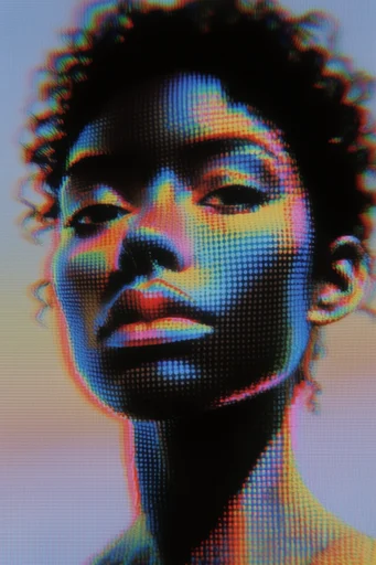 Iridescent Digital Distortion style reference image — CRT scanline artifacts