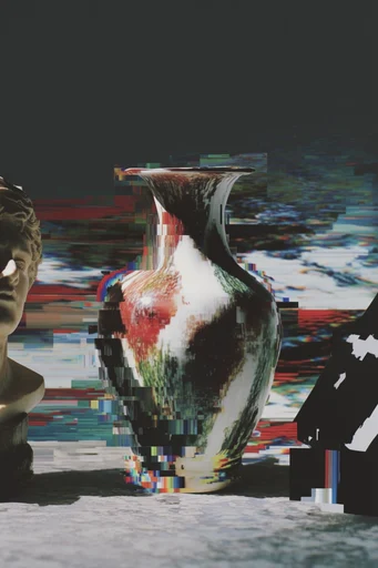 Fragmented Digital Realism style reference image — pixel sorting