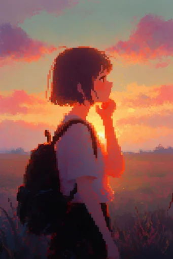 Nostalgic Twilight Pixelscapes moodboard — generate AI images in this style