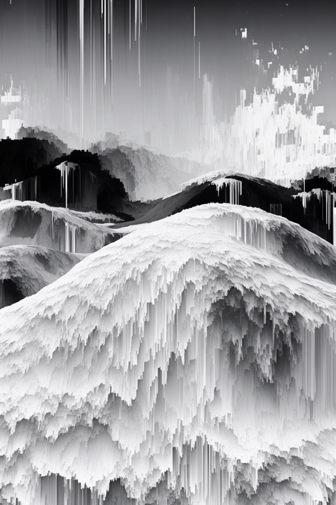 Monochromatic Digital Erosion style AI image example 2
