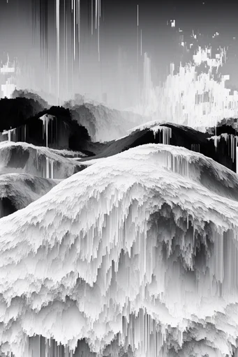 Monochromatic Digital Erosion style AI image example 2