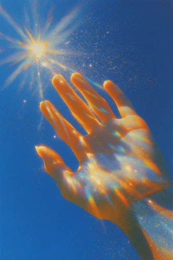 Luminous Retro Surrealism style reference image — retro film grain