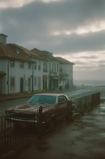 Atmospheric Analog Melancholy style reference image — heavy film grain