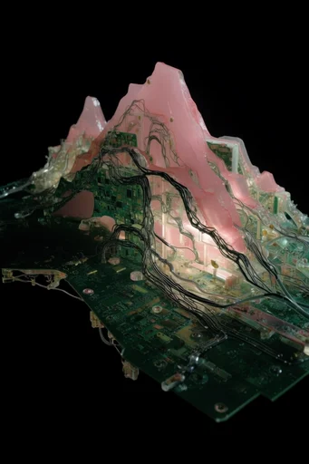 Translucent Cyber-Organic Assemblage style reference image — translucent resin