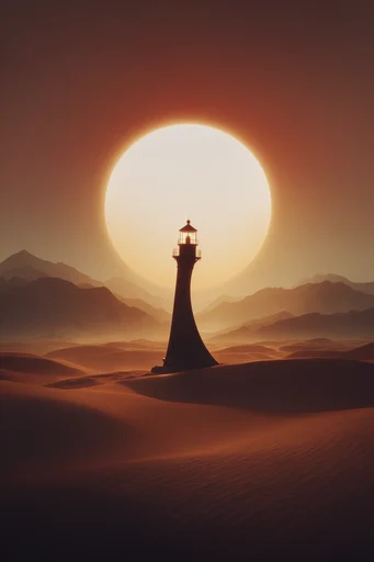 Monochromatic Solar Surrealism style reference image — high-contrast silhouette