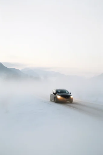 Ethereal Nordic Solitude style reference image — minimalist winter landscape