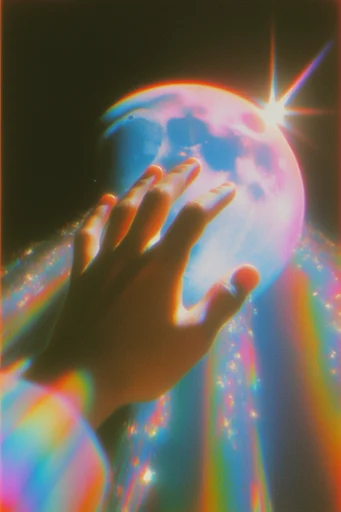Retro Cosmic Nostalgia style reference image — starburst lens flare