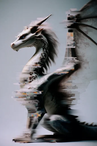 Fragmented Digital Surrealism style reference image — minimalist studio lighting