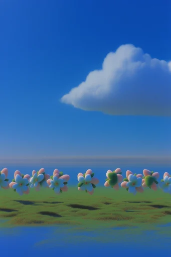 Ethereal Pastoral Minimalism style reference image — vibrant pastel palette