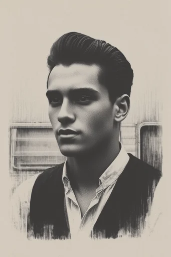 Distorted Noir Lithography style reference image — pixel sorting
