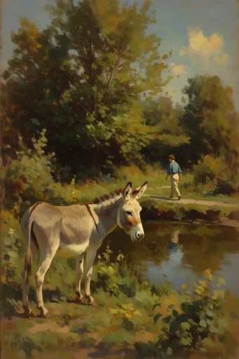 Romantic Pastoral Impressionism style reference image — textured brushstrokes