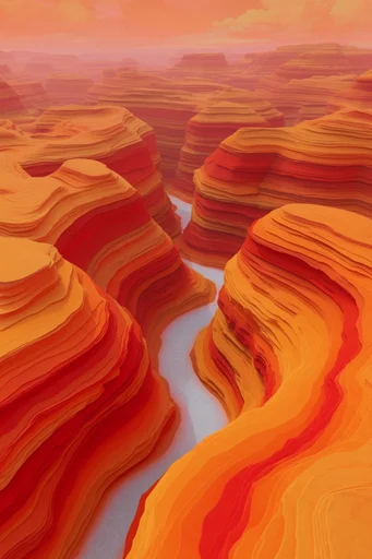 Graphic Surrealist Topography style reference image — rhythmic contour patterns