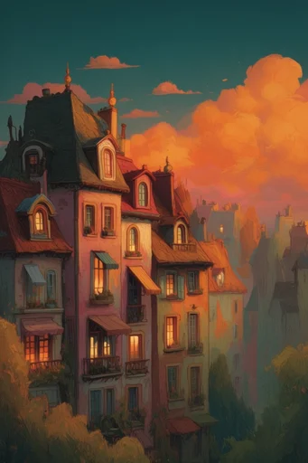 Luminous Twilight Storybook style reference image — storybook illustration style