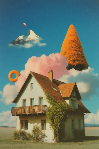 Nostalgic Surrealist Sky style AI image example 4