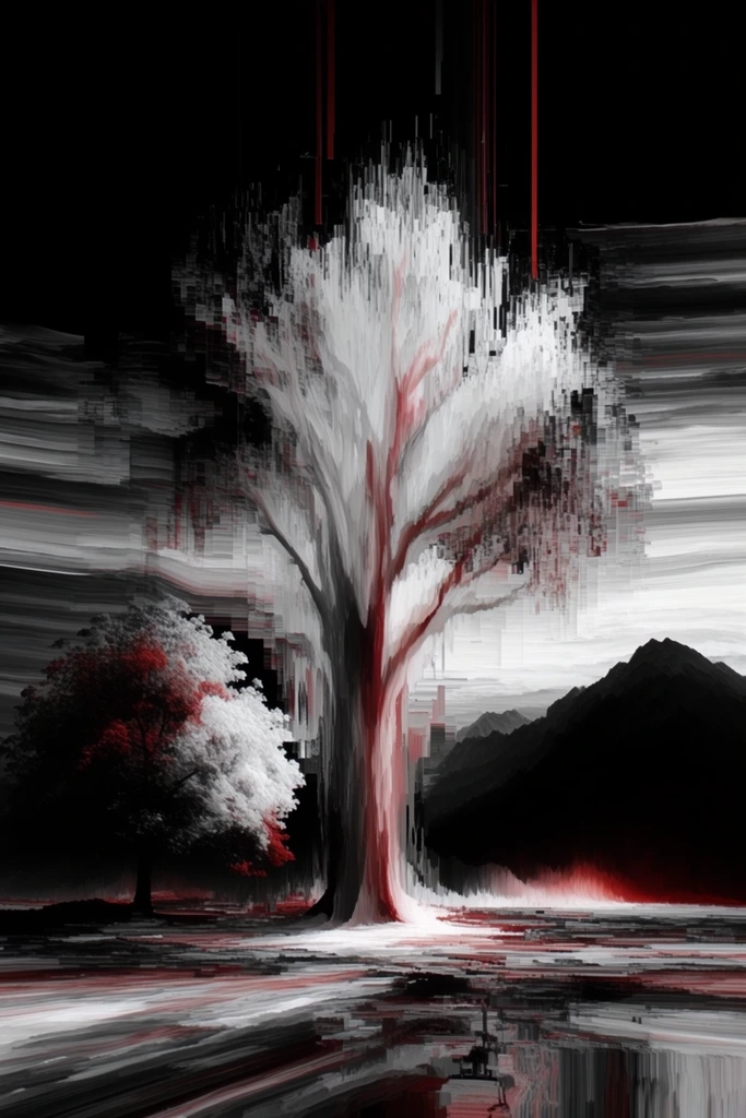 Crimson Glitch Avant-Garde style AI image example 2