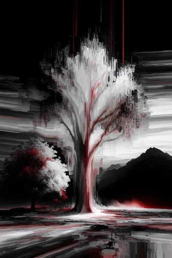 Crimson Glitch Avant-Garde style AI image example 2