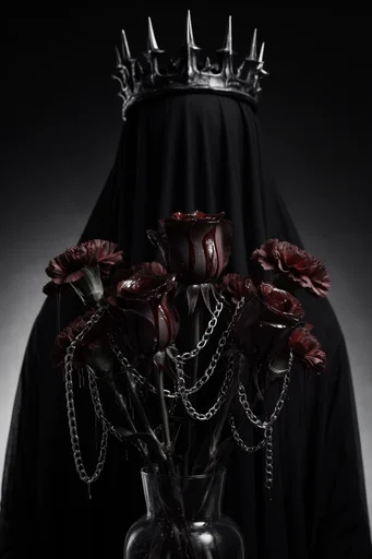 Liquid Gothic Sovereign style reference image — monochromatic palette