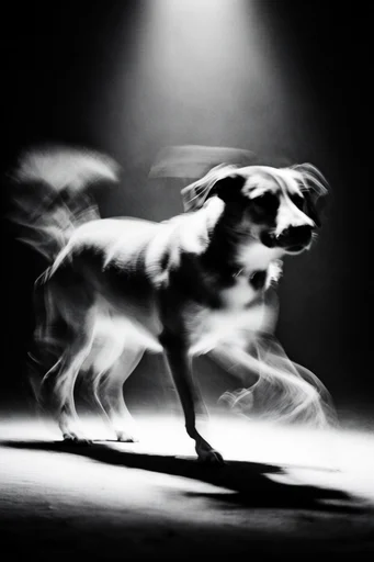Kinetic Spectral Chiaroscuro style reference image — stroboscopic effect