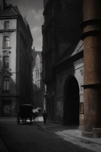Cinematic Chiaroscuro Noir style reference image — low-key black and white