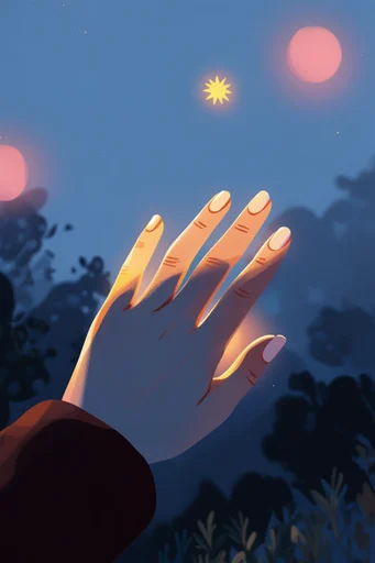 Cozy Twilight Whimsy style reference image — warm glowing light