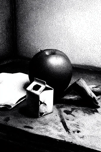 Gritty Monochromatic Noir style reference image — high-contrast black and white