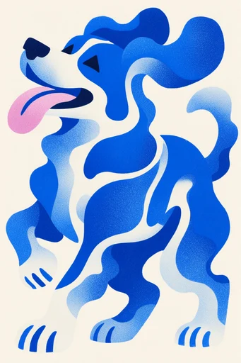 Vibrant Risograph Flux style reference image — minimalist pop art