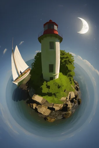 Sun-Drenched Fisheye Dreamscape style reference image — chromatic aberration