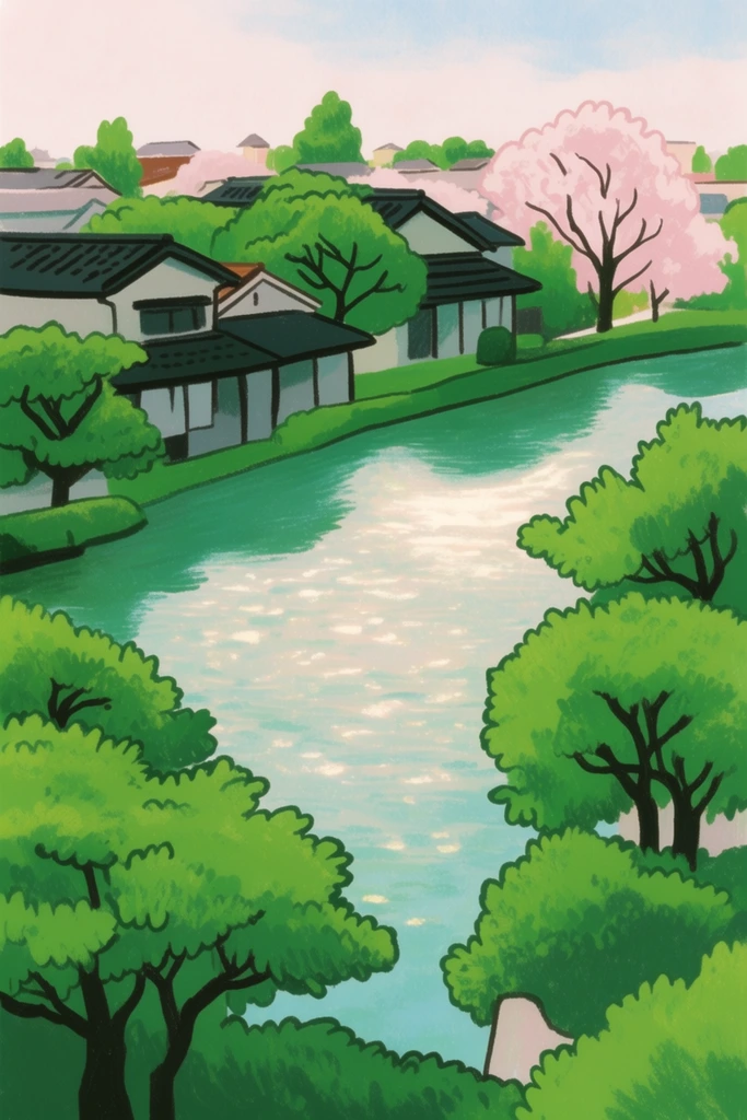 Serene Pastel Surrealism style AI image example 2