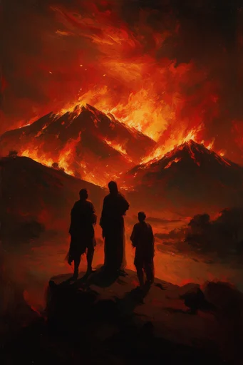 Apocalyptic Crimson Impressionism style reference image — classical oil painting