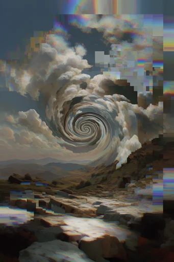 Recursive Glitch Surrealism style AI image example 2