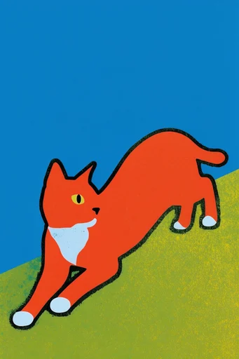 Graphic Minimalist Serigraph style reference image — stark cast shadows