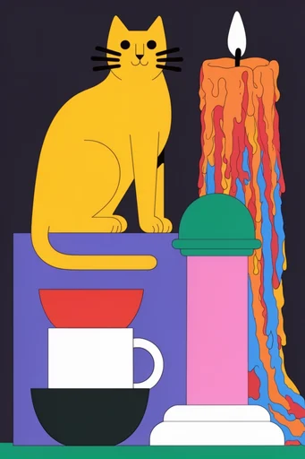 Vibrant Neo-Psychedelic Pop style reference image — retro 1970s aesthetic