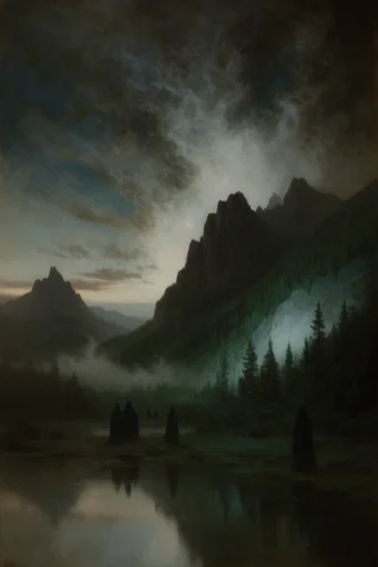 Nocturnal Gothic Tonalism style reference image — nocturnal tonalism