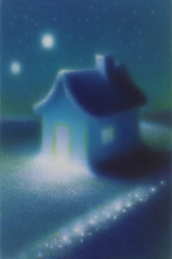 Luminous Nocturnal Dreamscape style reference image — deep indigo background
