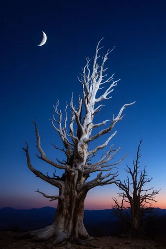 Nocturnal Monolithic Minimalism style reference image — ultramarine indigo sky