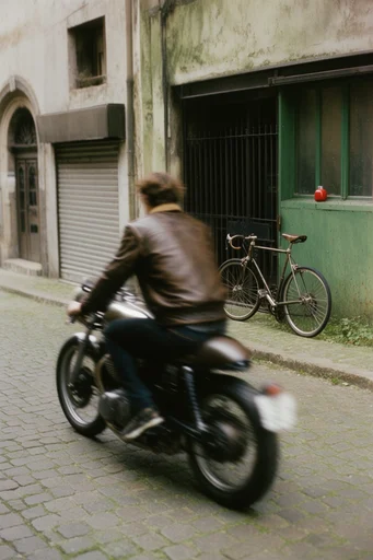Kinetic Cinematic Nostalgia style reference image — cinematic motion blur