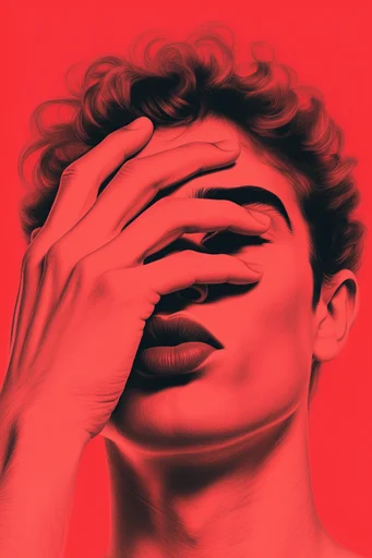 Graphic Crimson Minimalism moodboard — generate AI images in this style