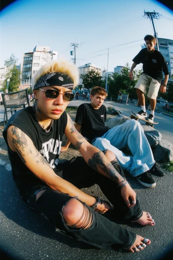 Dynamic Fisheye Streetwear style reference image — dynamic action shot