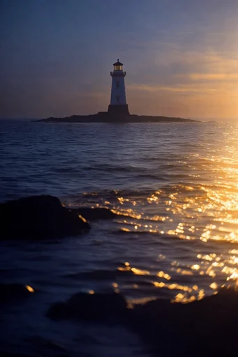 Luminous Nocturnal Fluidity style reference image — shimmering golden hour reflections