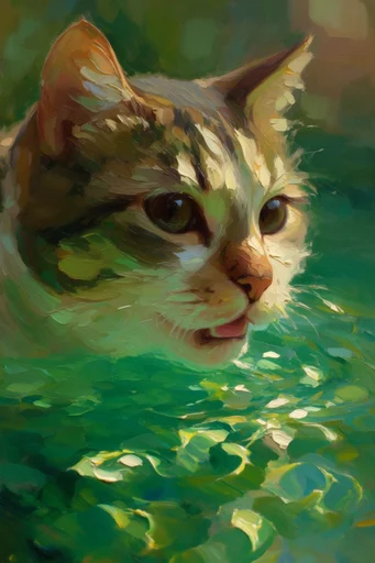 Luminous Impasto Waters style reference image — thick impasto oil painting