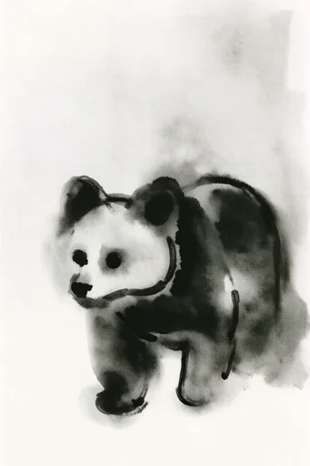 Ethereal Monochrome Minimalism style reference image — ink wash dispersion