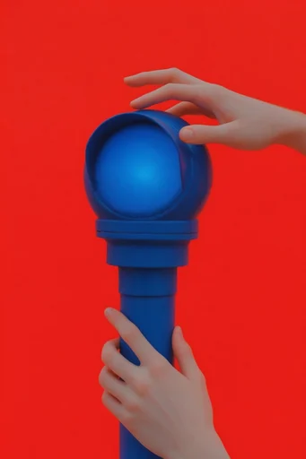Saturated Duotone Minimalism style reference image — cobalt blue and scarlet red