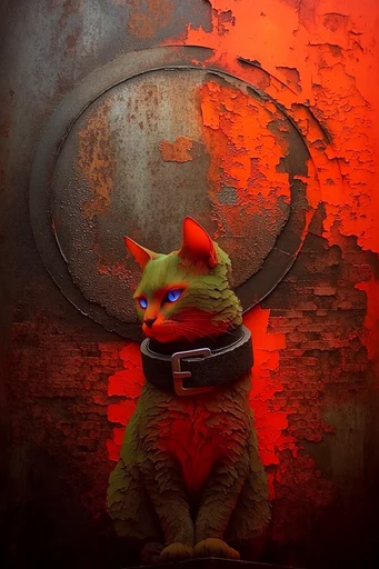 Crimson Industrial Surrealism style reference image — sinister organic fusion